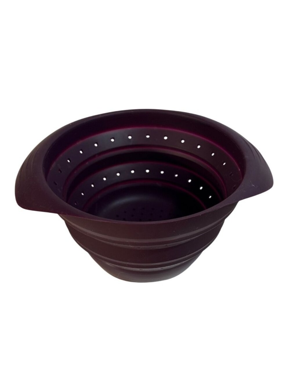 Epicure Collapsible Silicone Strainer Colander  7.5"  Purple Space-Saving